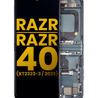 Main OLED Display mit Rahmen für Motorola Razr 2023 / Razr 40 (XT2323 / 2023) (professionell aufgearbeitet) (Sage Green)