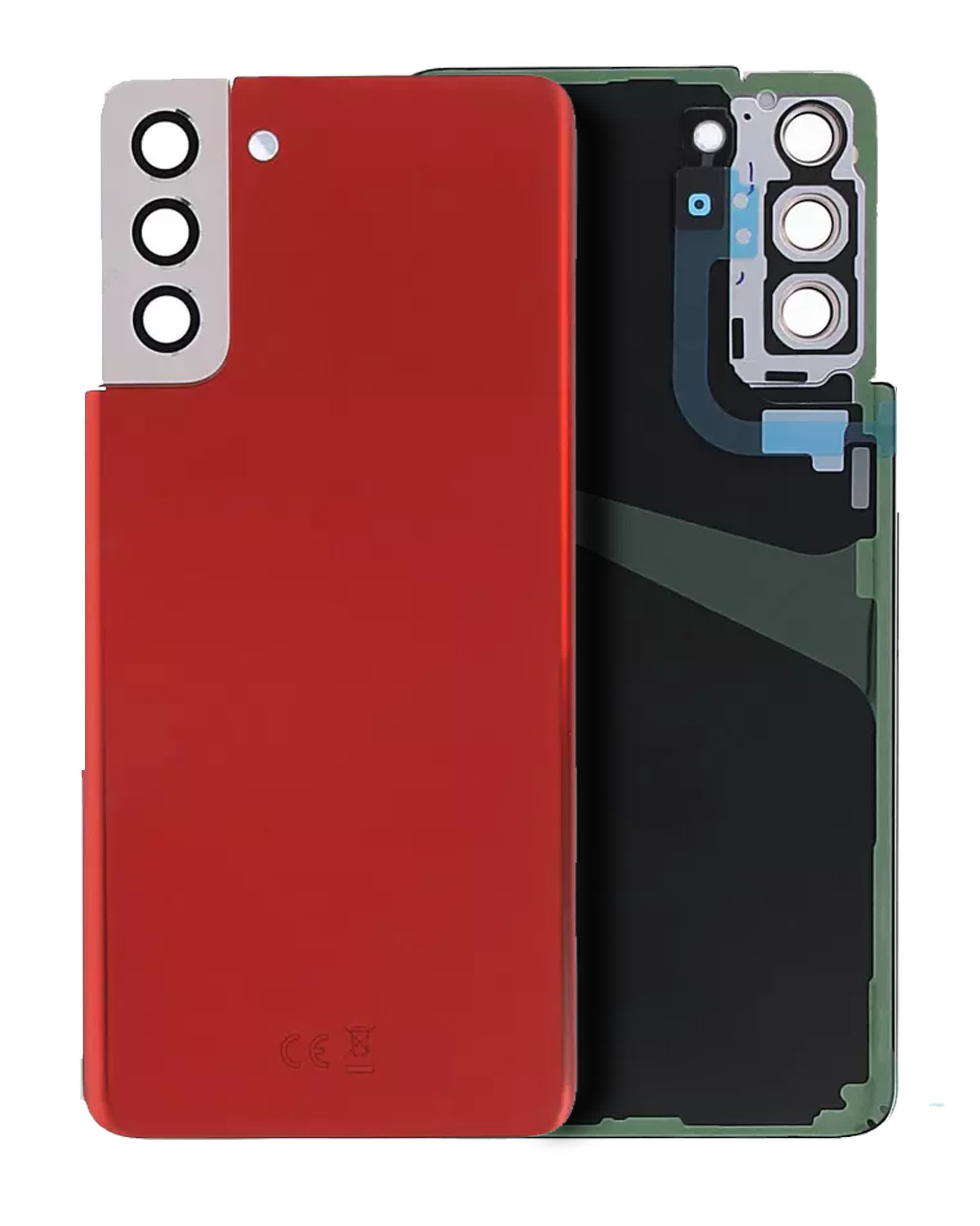 Rückdeckelglas mit Kameraglas für Samsung Galaxy S21 Plus 5G (Aftermarket Plus) (Phantom Red)