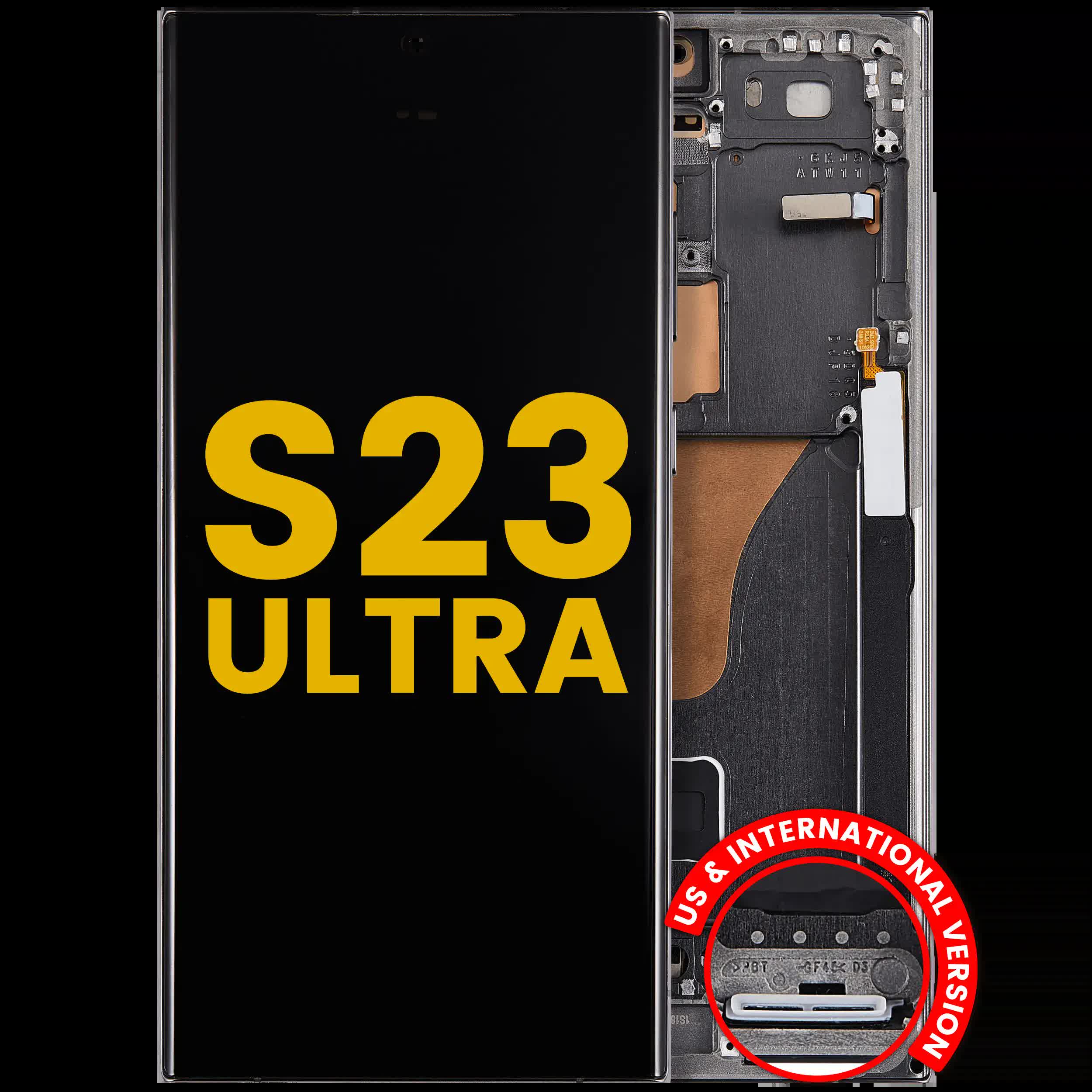 OLED Display mit Rahmen für Samsung Galaxy S23 Ultra (US & International) (professionell aufgearbeitet) (Green (Grün))