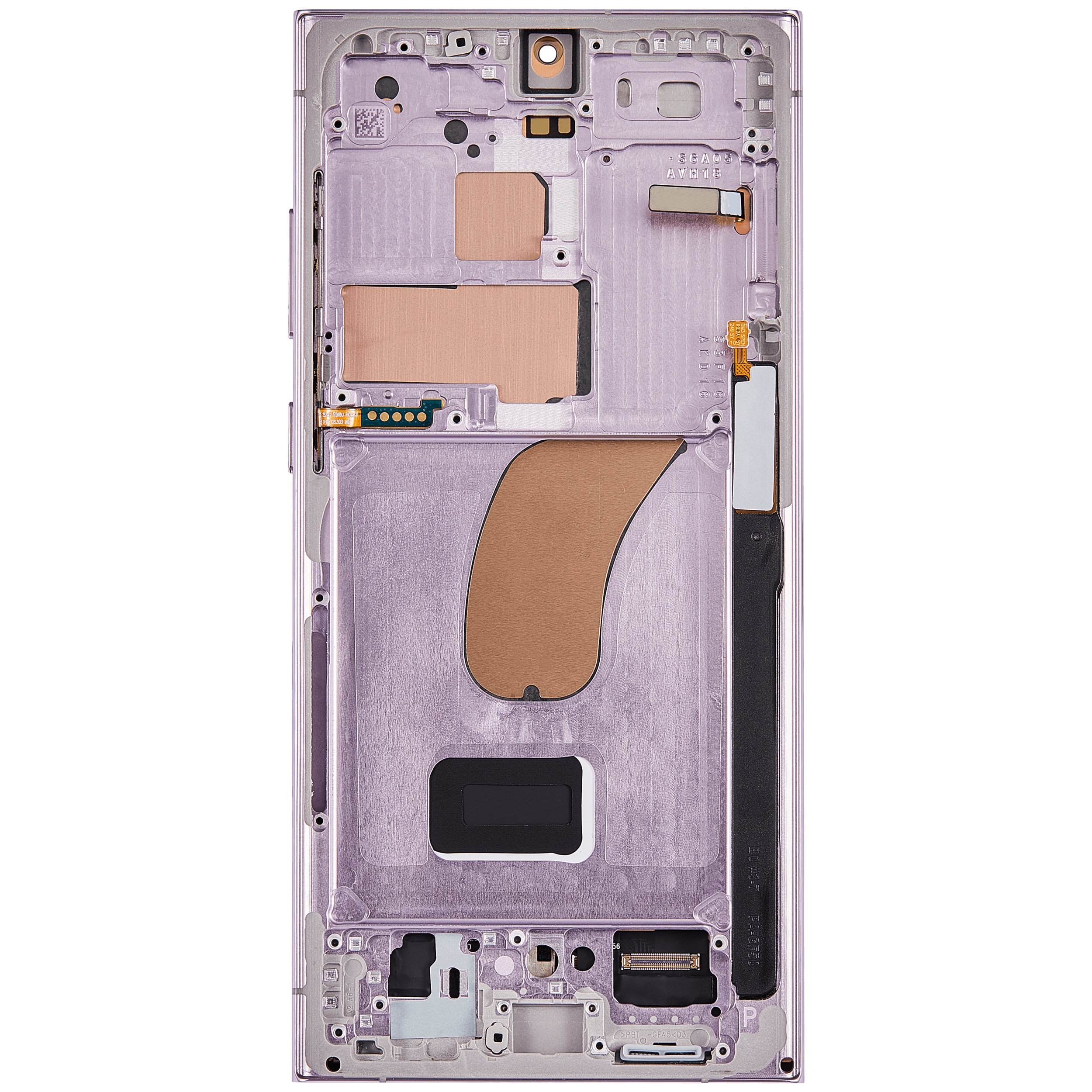 OLED Display mit Rahmen für Samsung Galaxy S23 Ultra (US & International) (professionell aufgearbeitet) (Lavender) – Bild 4