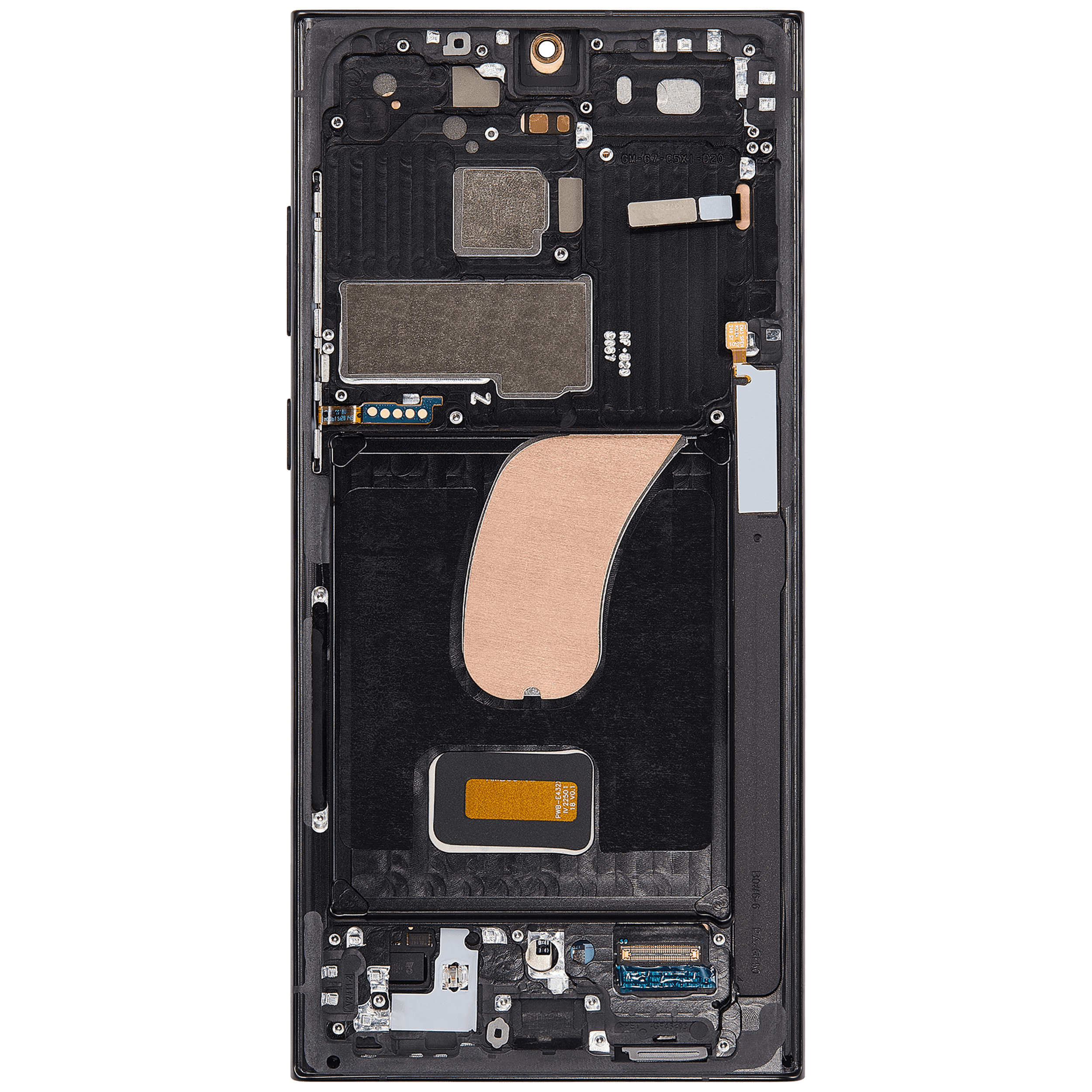 OLED Display mit Rahmen für Samsung Galaxy S23 Ultra (US & International) (professionell aufgearbeitet) (Graphite / Red) – Bild 4