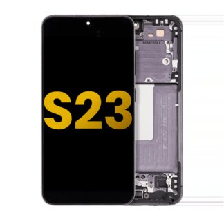 OLED Display mit Rahmen für Samsung Galaxy S23 5G (US & International) (professionell aufgearbeitet) (Phantom Black)