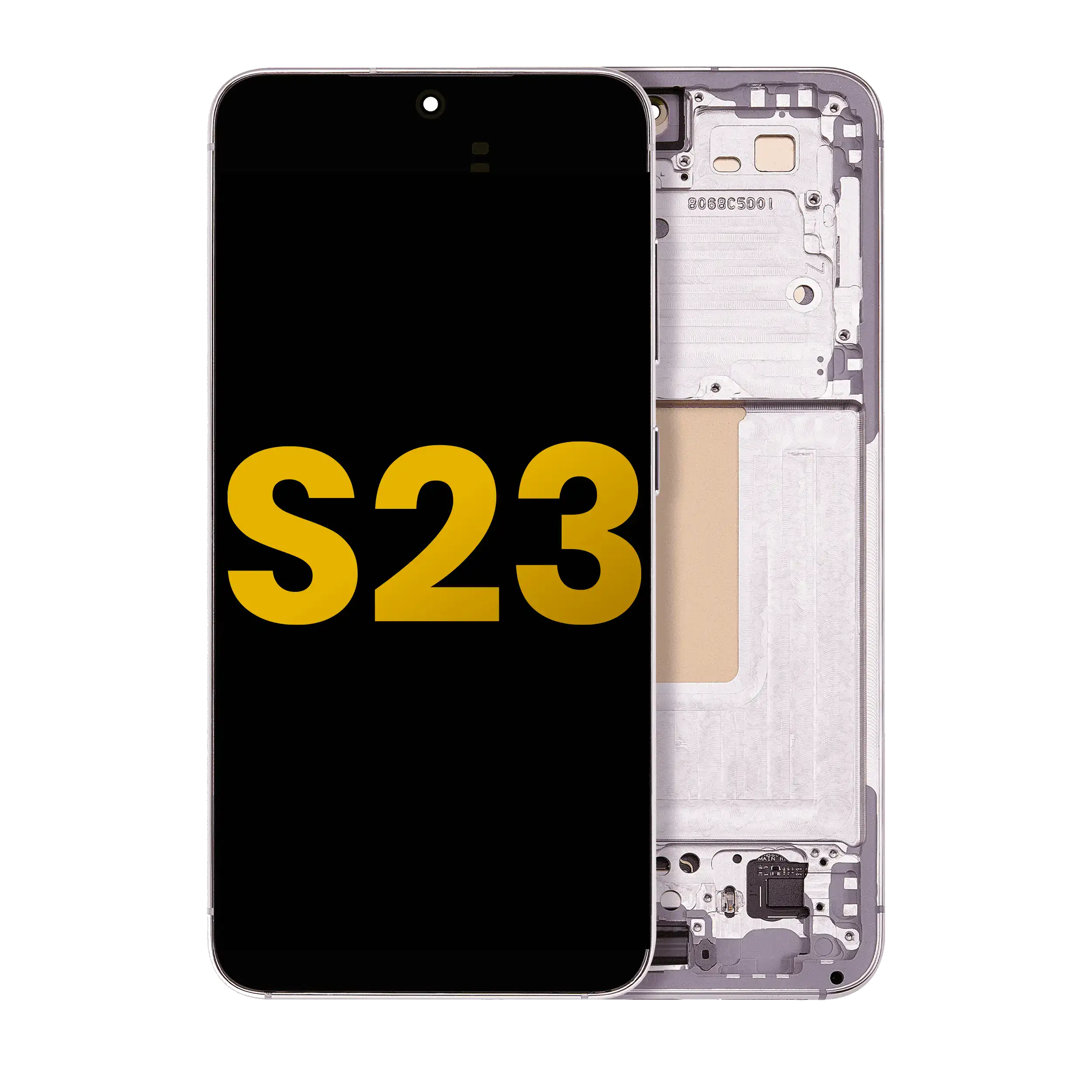 OLED Display mit Rahmen für Samsung Galaxy S23 5G (US & International) (professionell aufgearbeitet) (Cream) – Bild 5