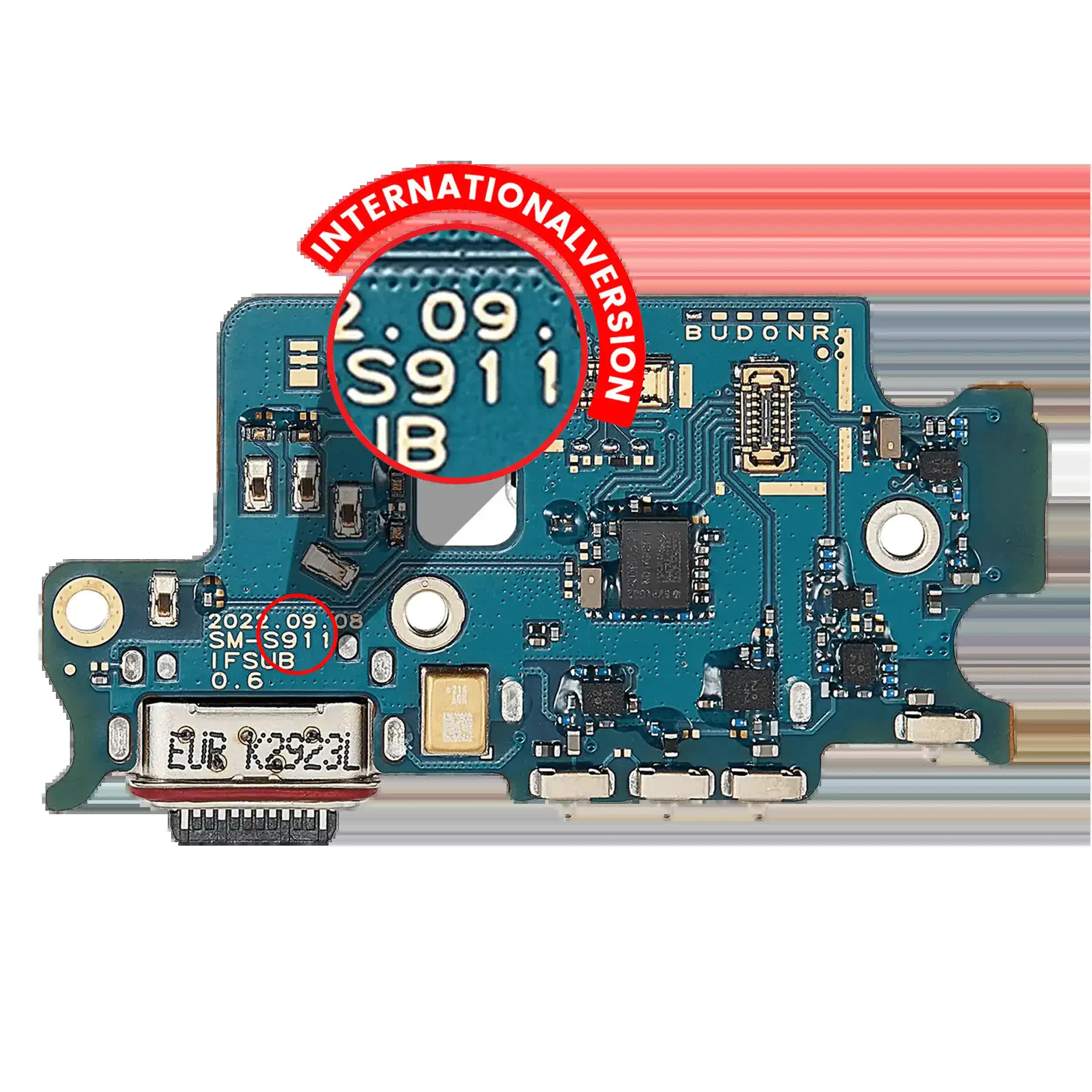 Ladebuchse mit SIM-Kartenleser für Samsung Galaxy S23 5G (S911B) (International Version) (Premium)