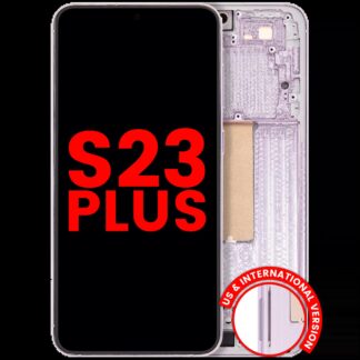 OLED Display mit Rahmen für Samsung Galaxy S23 Plus (US & International) (Aftermarket Plus) (Lavender)