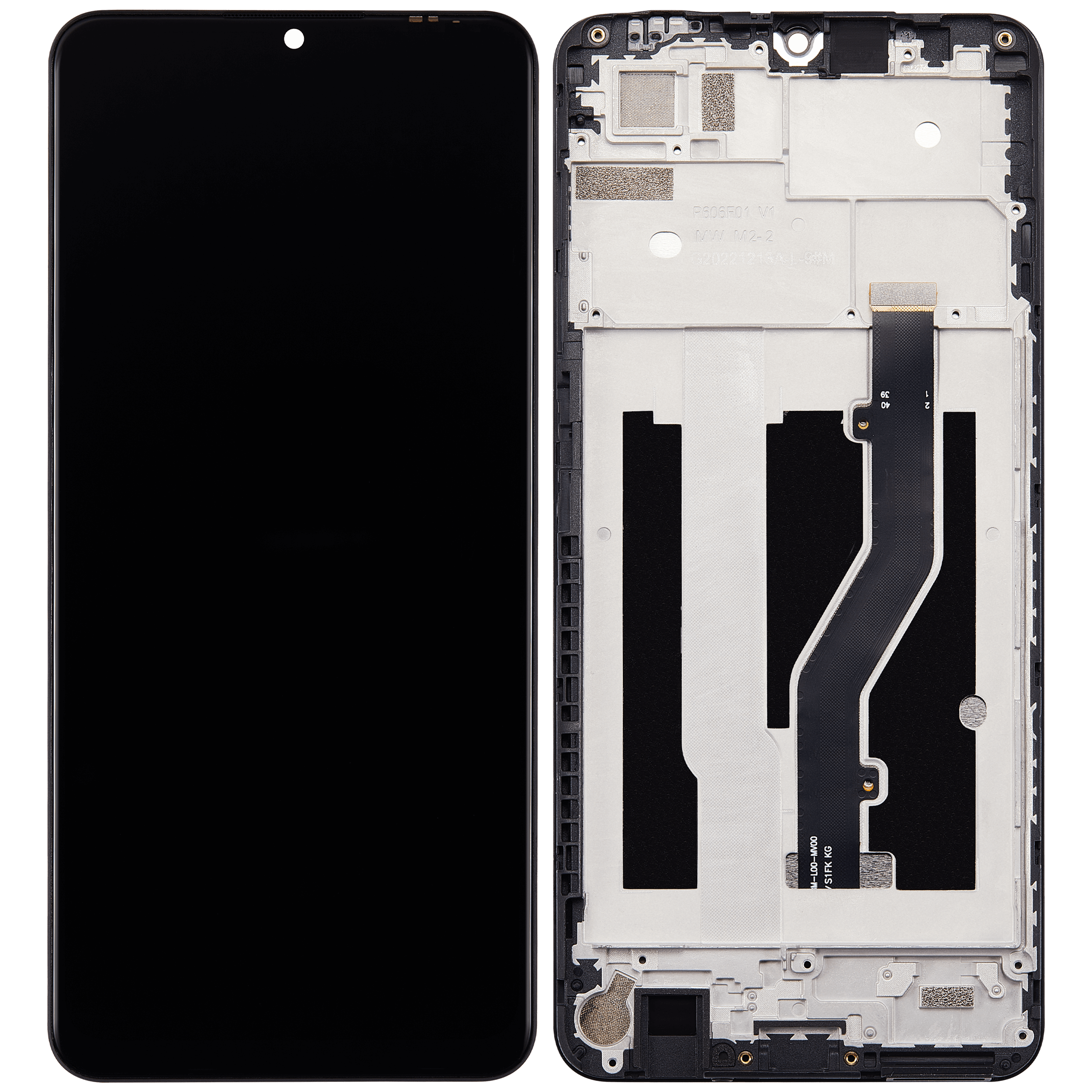 LCD Display mit Rahmen für ZTE Blade A72 4G (A7040) (professionell aufgearbeitet) (Space Gray) – Bild 2