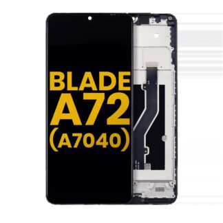 LCD Display mit Rahmen für ZTE Blade A72 4G (A7040) (professionell aufgearbeitet) (Space Gray)