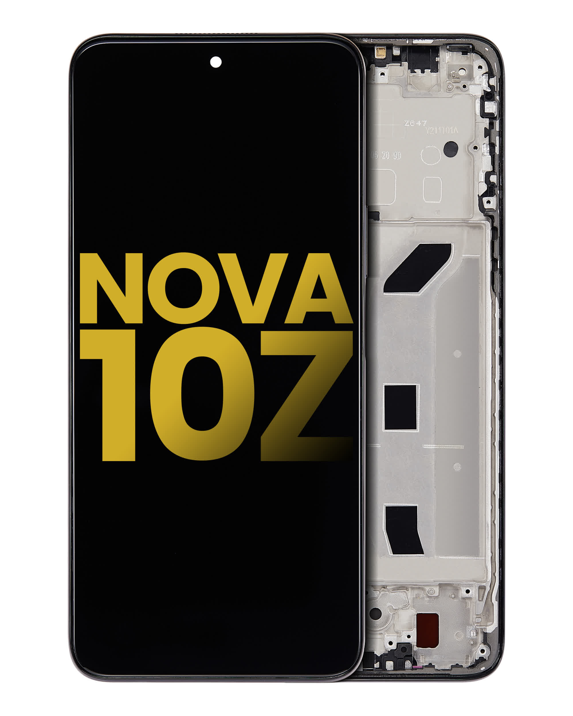 LCD Display mit Rahmen für Huawei Nova 10Z (professionell aufgearbeitet) (Black (Schwarz))