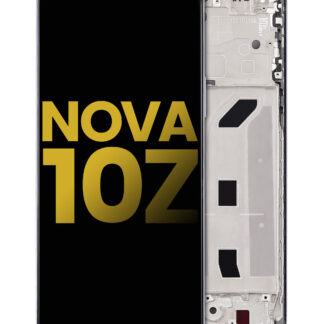 LCD Display mit Rahmen für Huawei Nova 10z (professionell aufgearbeitet) (Silver (Silber))
