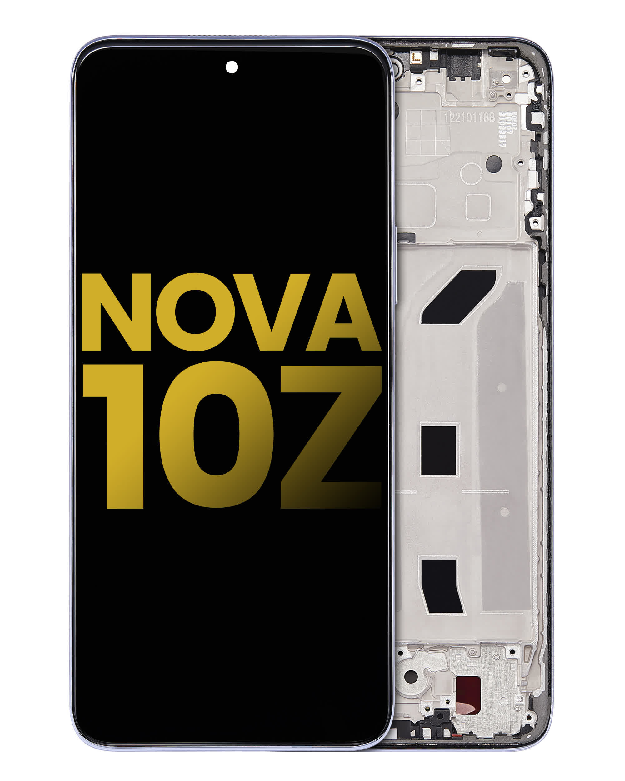 LCD Display mit Rahmen für Huawei Nova 10z (professionell aufgearbeitet) (Silver (Silber))