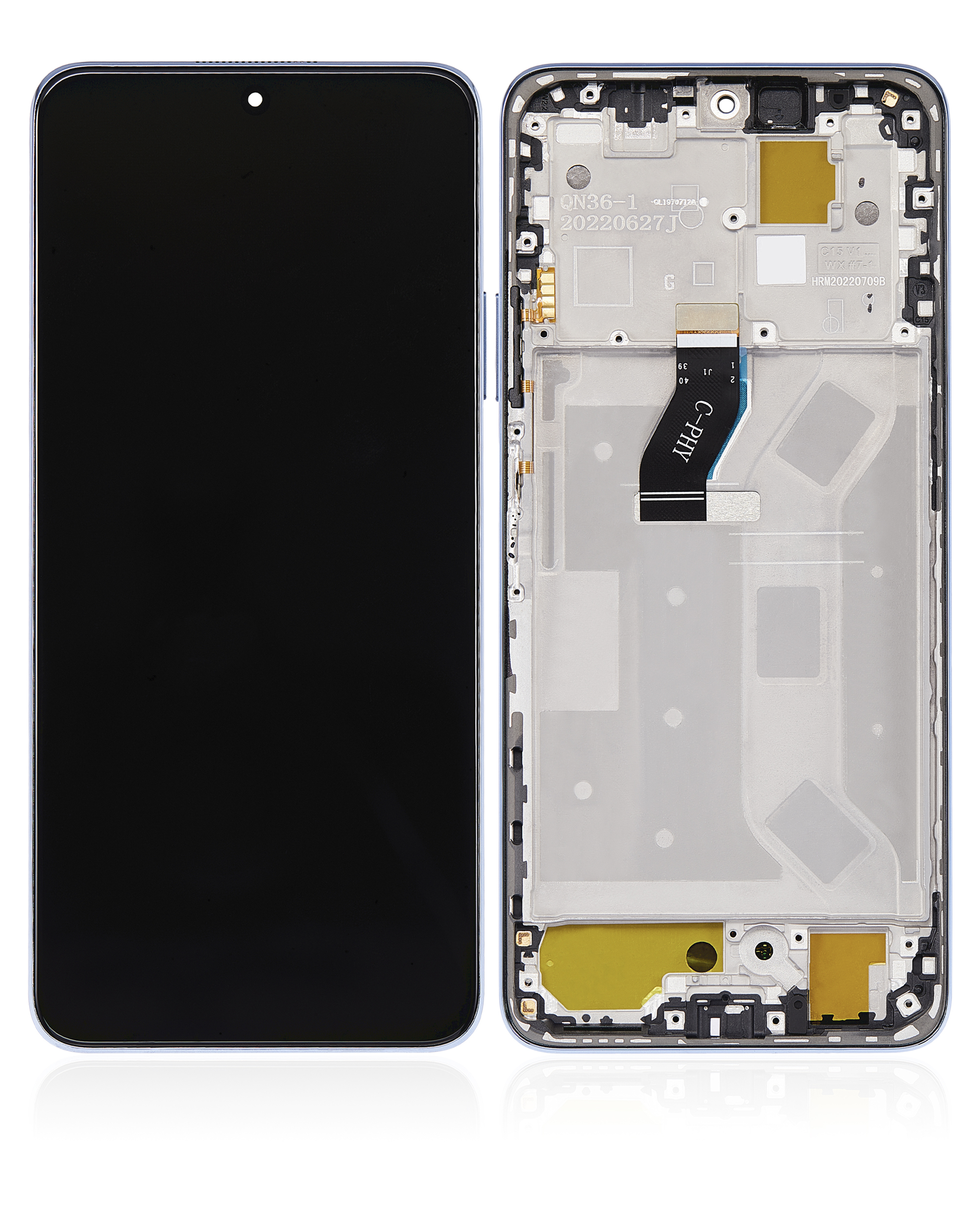LCD Display mit Rahmen für Huawei Nova Y90 / Enjoy 50 Pro (professionell aufgearbeitet) (Crystal Blue) – Bild 2