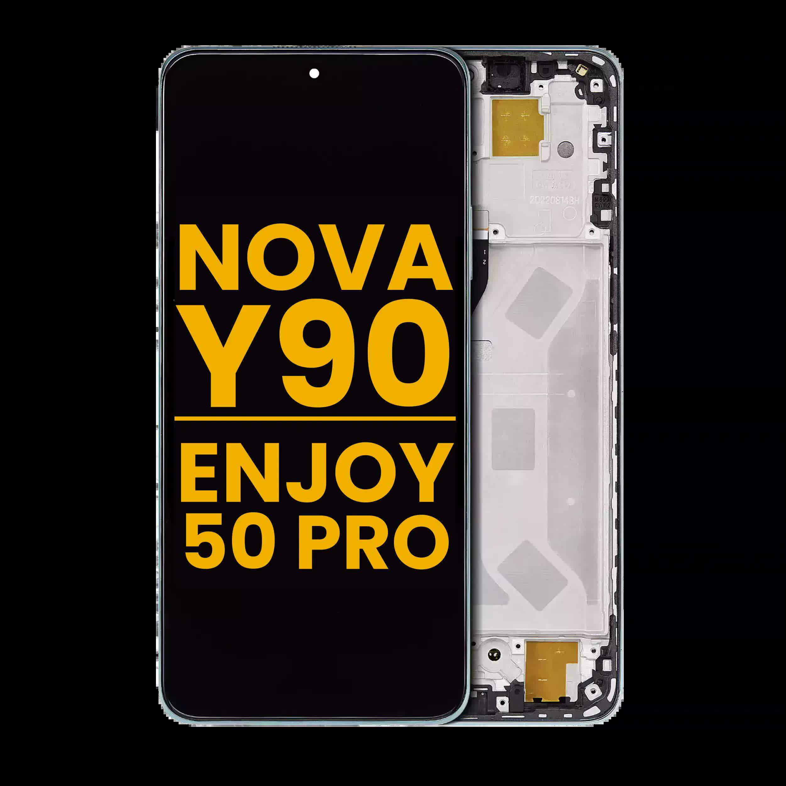 LCD Display mit Rahmen für Huawei Nova Y90 / Enjoy 50 Pro (professionell aufgearbeitet) (Emerald Green)