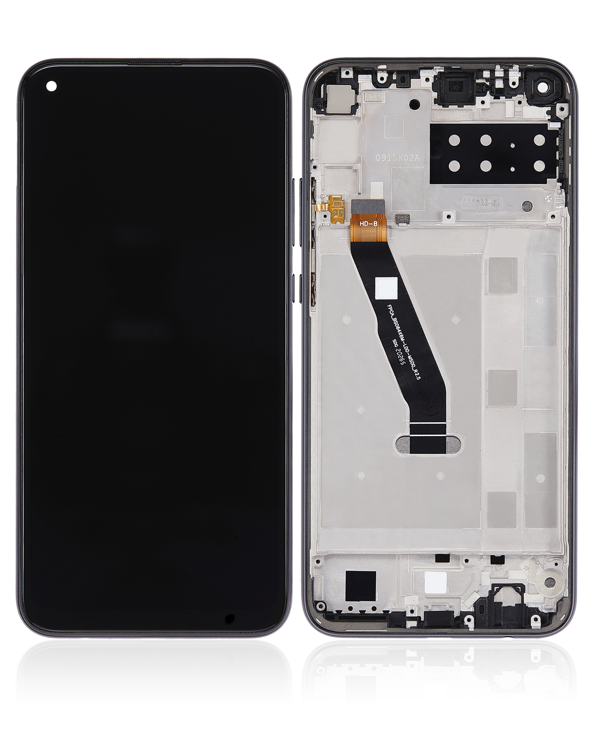 LCD Display mit Rahmen für Huawei P40 lite E / Enjoy 10 / Honor 9C / Honor Play 3 (professionell aufgearbeitet) (Midnight Black (Schwarz)) – Bild 2
