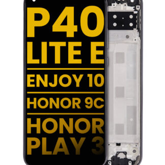 LCD Display mit Rahmen für Huawei P40 lite E / Enjoy 10 / Honor 9C / Honor Play 3 (professionell aufgearbeitet) (Midnight Black (Schwarz))