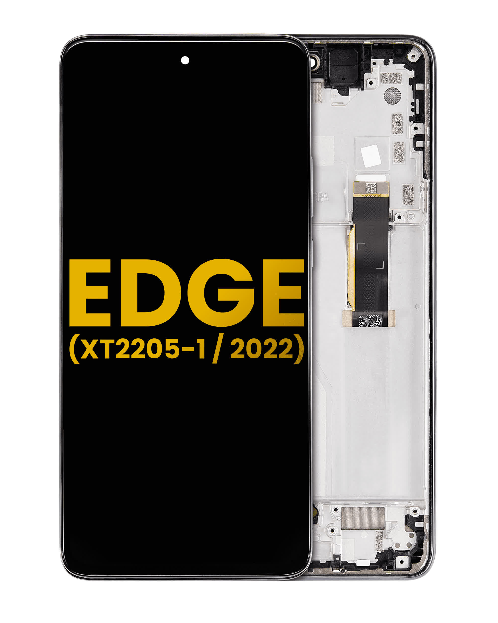 OLED Display mit Rahmen für Motorola Moto Edge (XT2205-1 / 2022) (professionell aufgearbeitet) (Gray (Grau))