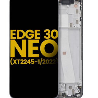 OLED Display mit Rahmen für Motorola Edge 30 Neo (XT2245-1 / 2022) (professionell aufgearbeitet) (Black Onyx)