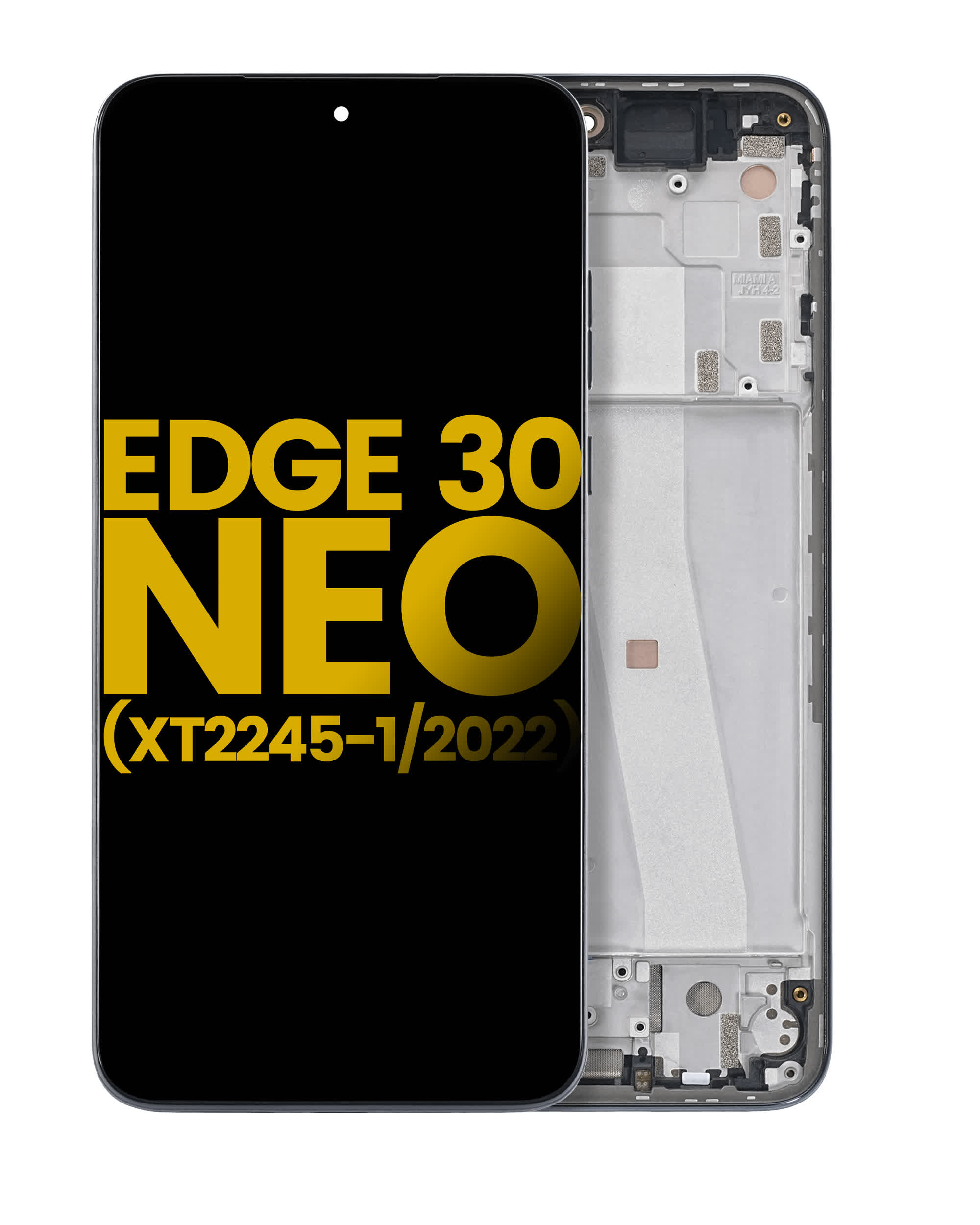 OLED Display mit Rahmen für Motorola Edge 30 Neo (XT2245-1 / 2022) (professionell aufgearbeitet) (Black Onyx)