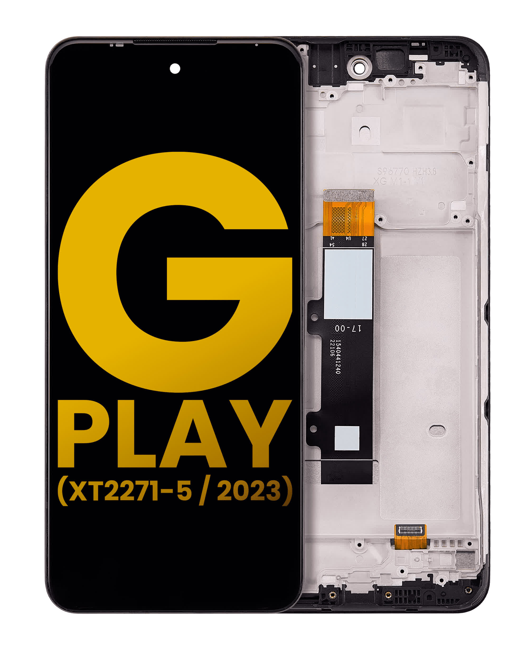 LCD Display mit Rahmen für Motorola Moto G Play (XT2271 / 2023) (professionell aufgearbeitet)