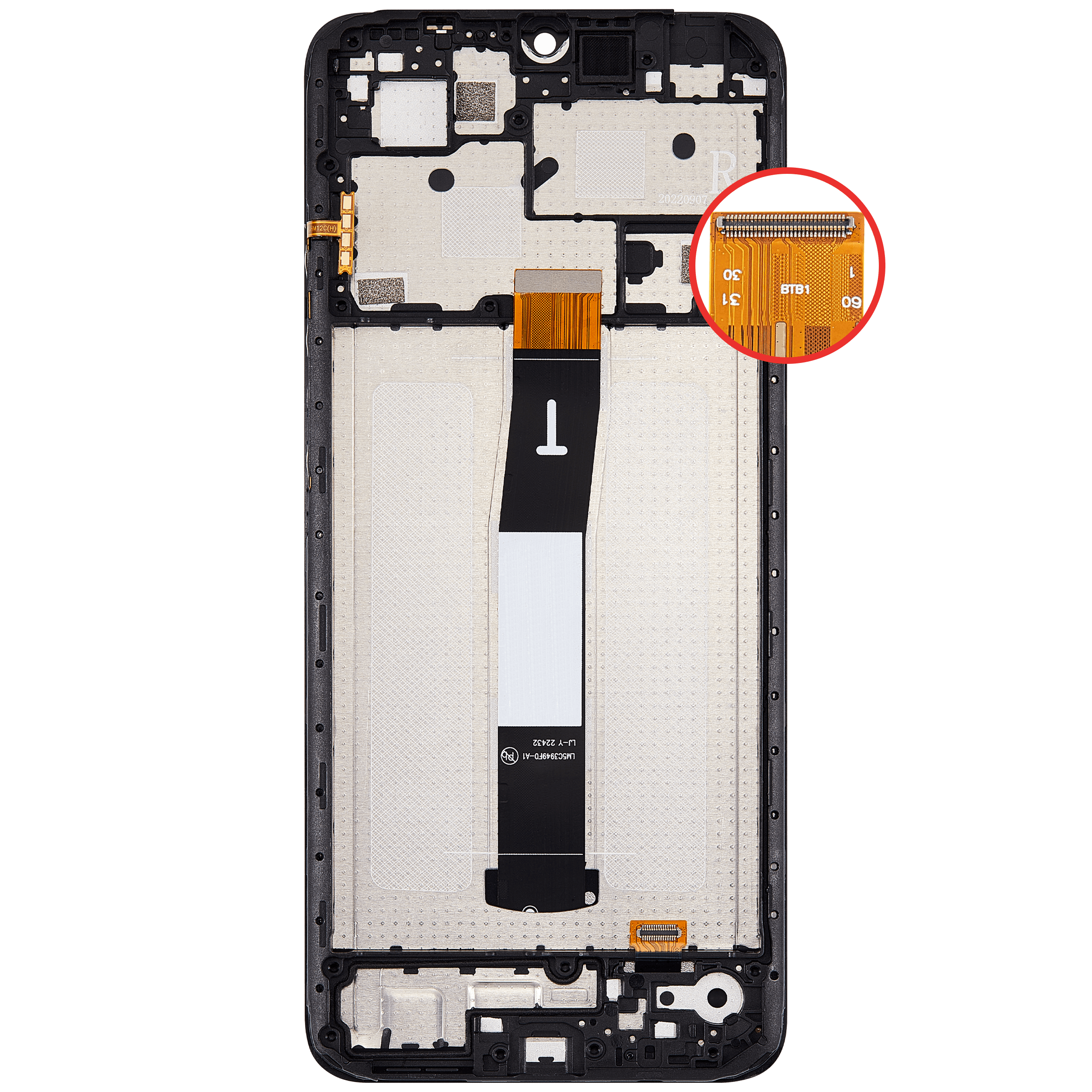 LCD Display mit Rahmen für Xiaomi Redmi 12C / Redmi 11A / Poco C55 (Aftermarket Plus) – Bild 4