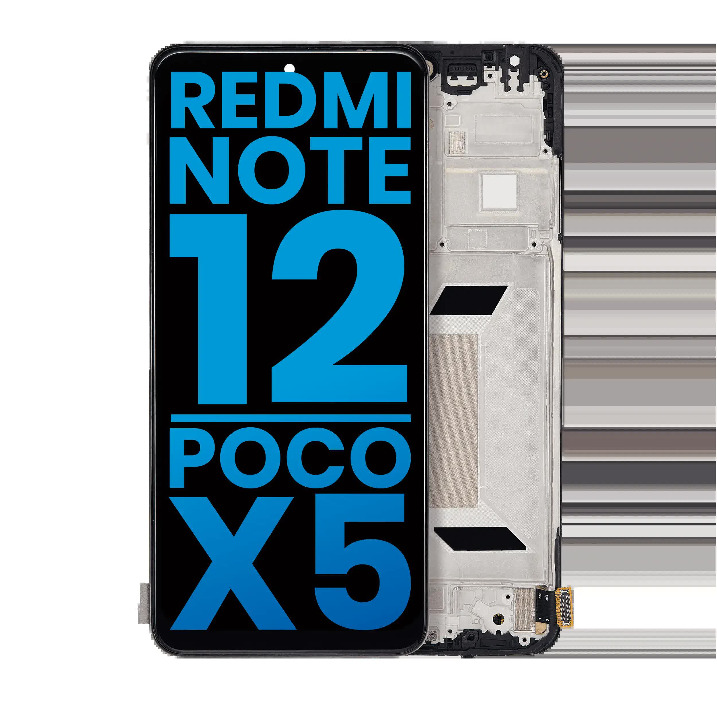 LCD Display mit Rahmen für Xiaomi Redmi Note 12 5G / Poco X5 (Aftermarket: Incell)