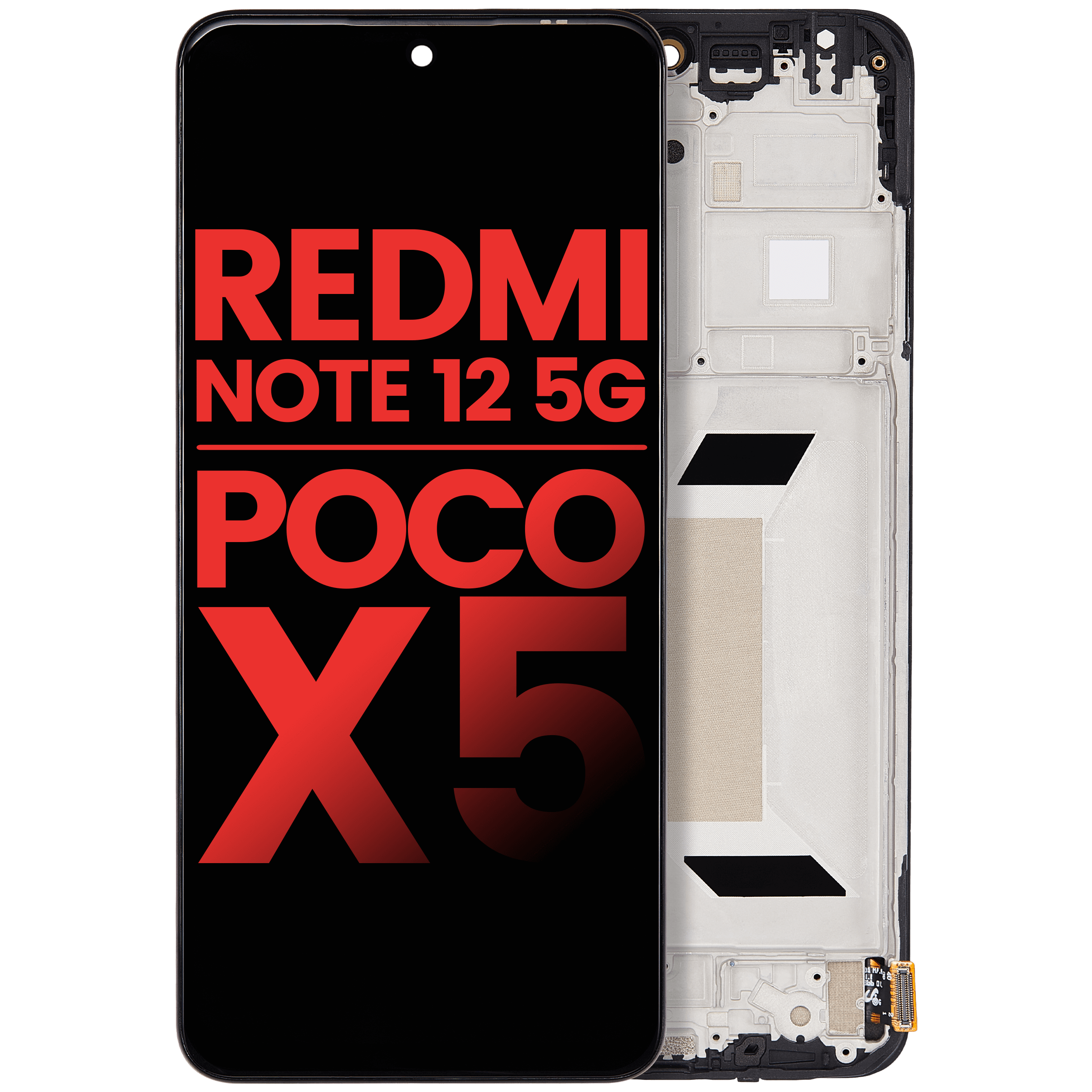 OLED Display mit Rahmen für Xiaomi Redmi Note 12 5G / Poco X5 (Aftermarket Plus) – Bild 2