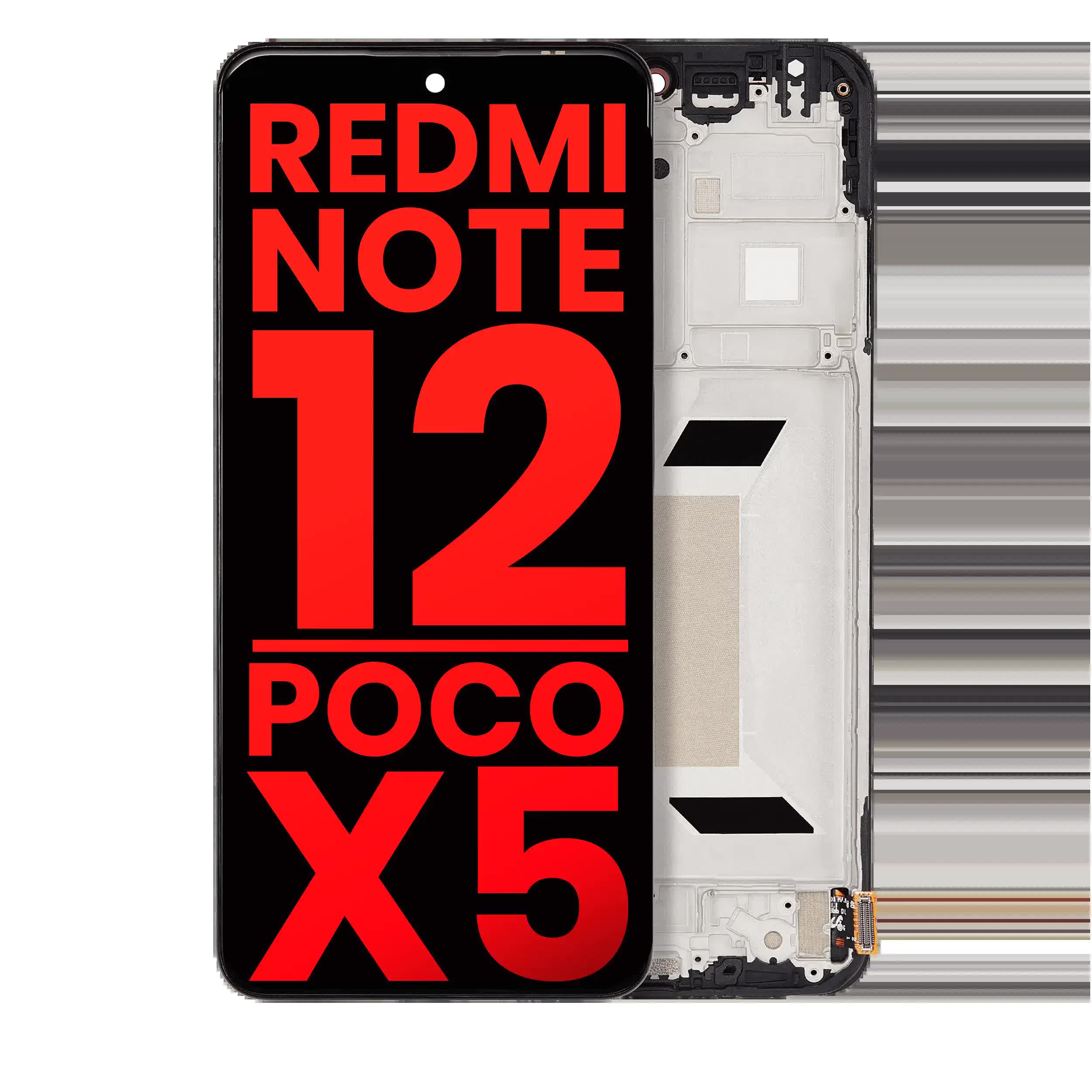 OLED Display mit Rahmen für Xiaomi Redmi Note 12 5G / Poco X5 (Aftermarket Plus)