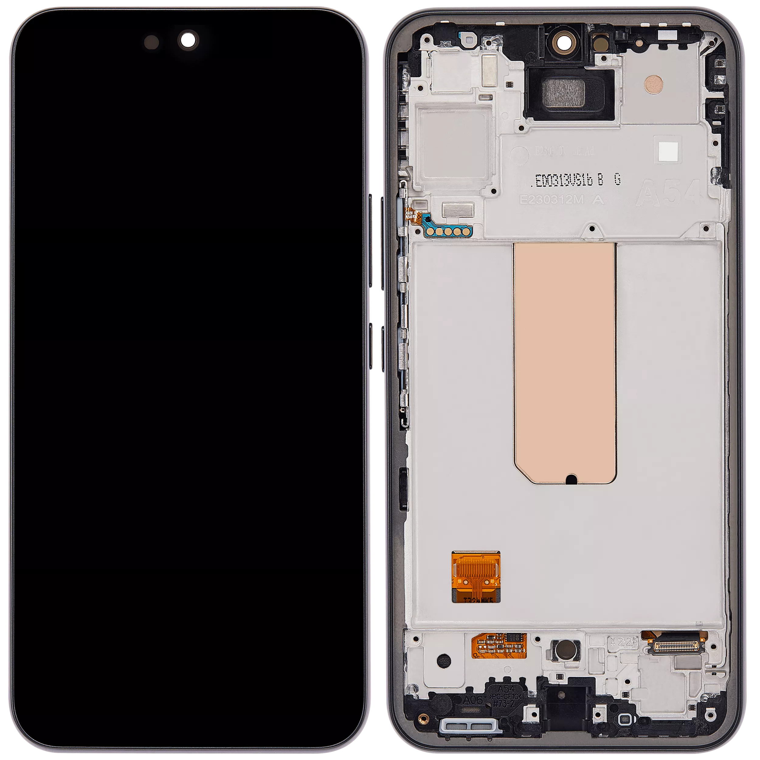 OLED Display mit Rahmen für Samsung Galaxy A54 5G (A546 / 2023) (US & International Version) (professionell aufgearbeitet) (Graphite) – Bild 2