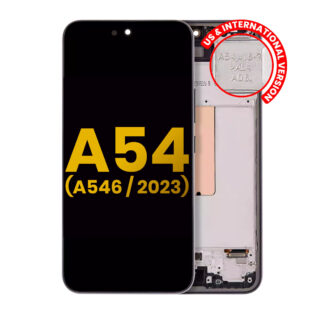OLED Display mit Rahmen für Samsung Galaxy A54 5G (A546 / 2023) (US & International Version) (professionell aufgearbeitet) (Graphite)