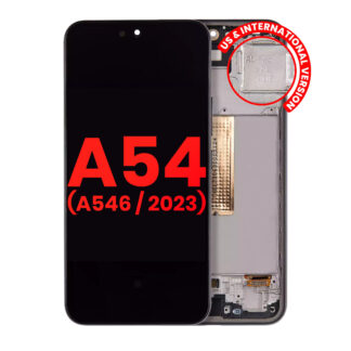 OLED Display mit Rahmen für Samsung Galaxy A54 5G (A546 / 2023) (US & International Version) (Aftermarket Plus) (Graphite)
