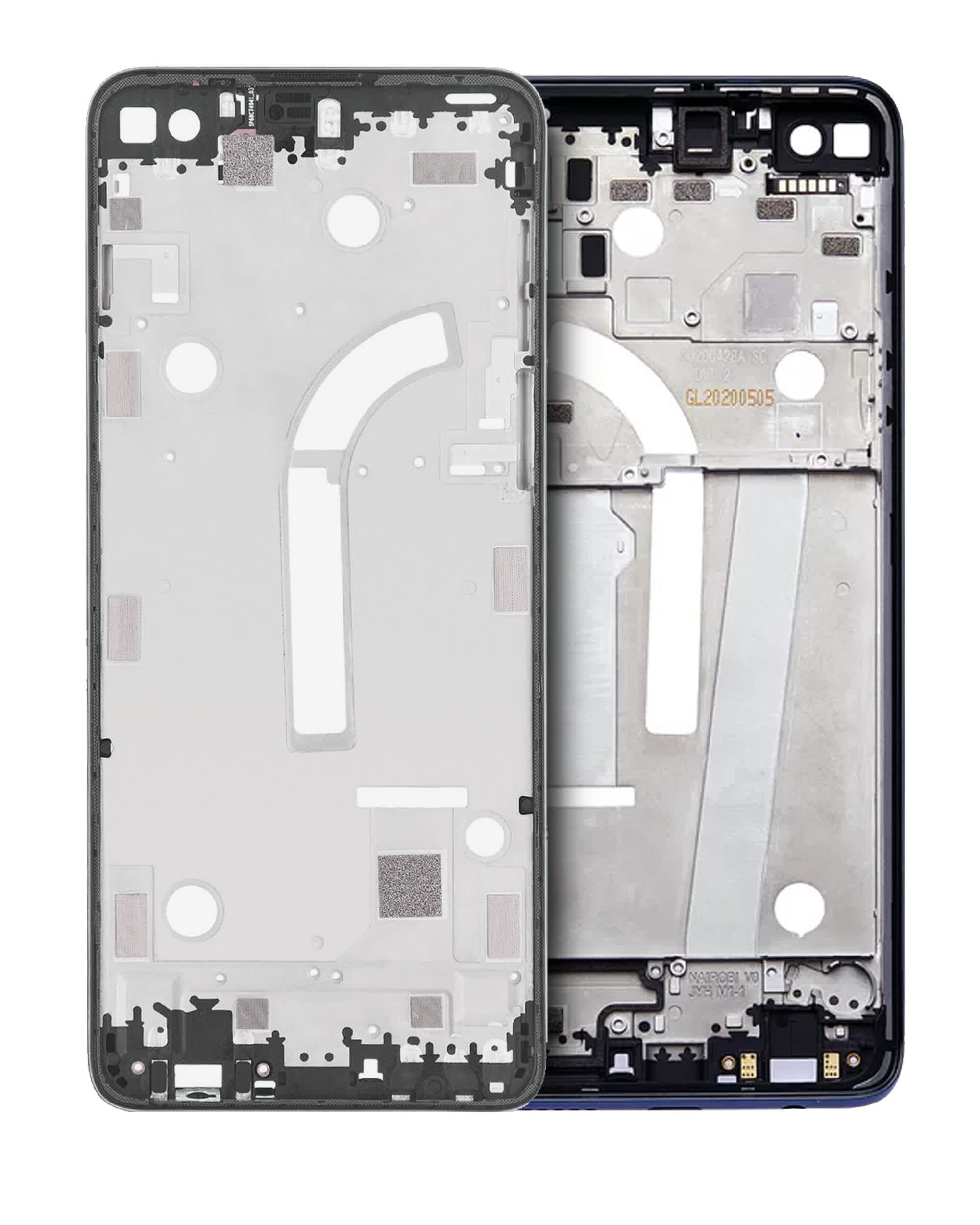 Mittelrahmen Baugruppe für Motorola Moto One 5G (XT2075-1 / XT2075-2 / 2020) (AT&T) (Original) (Prussian Blue)