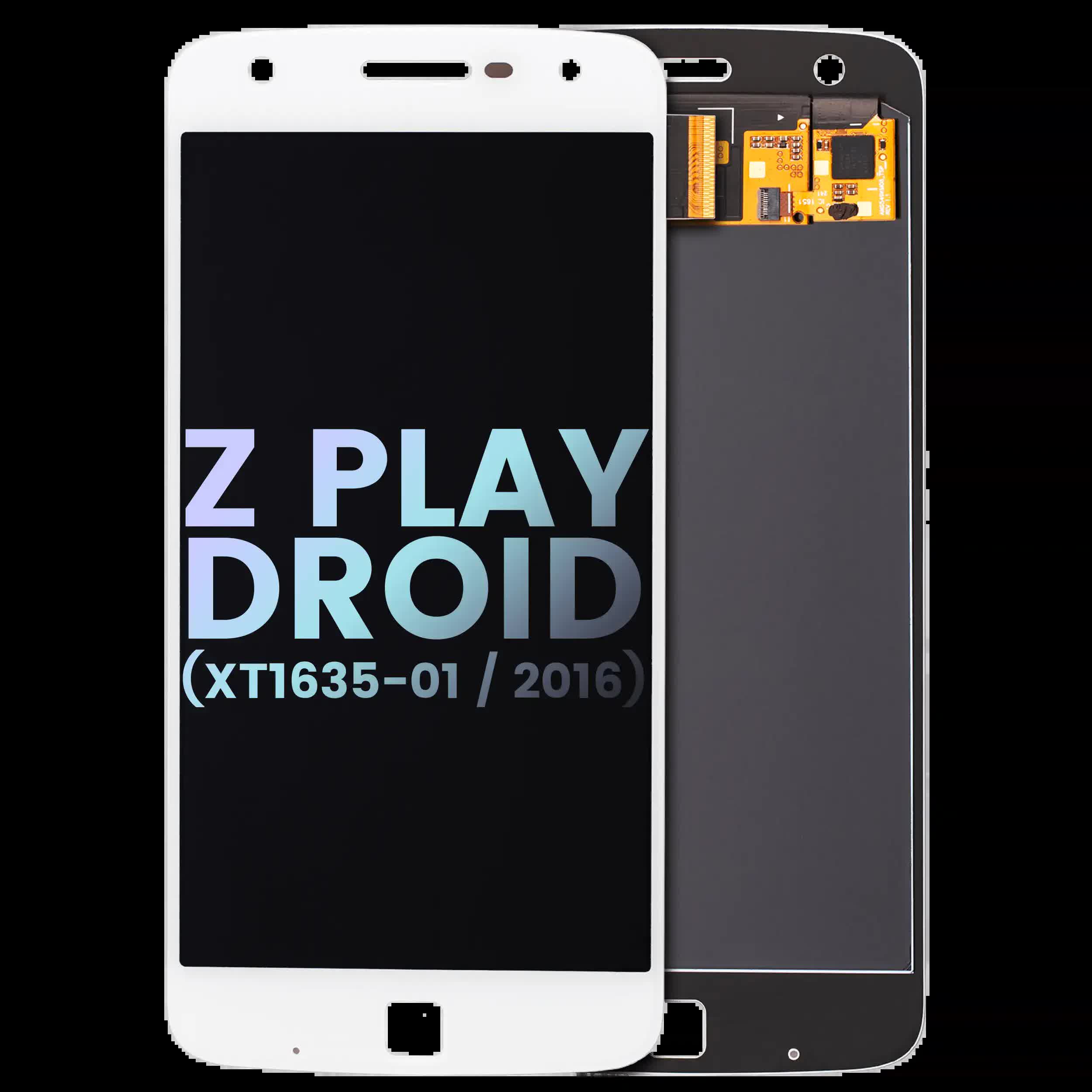 LCD Display ohne Rahmen für Motorola Moto Z Play Droid (XT1635-01 / 2016) (Original) (White (Weiß))