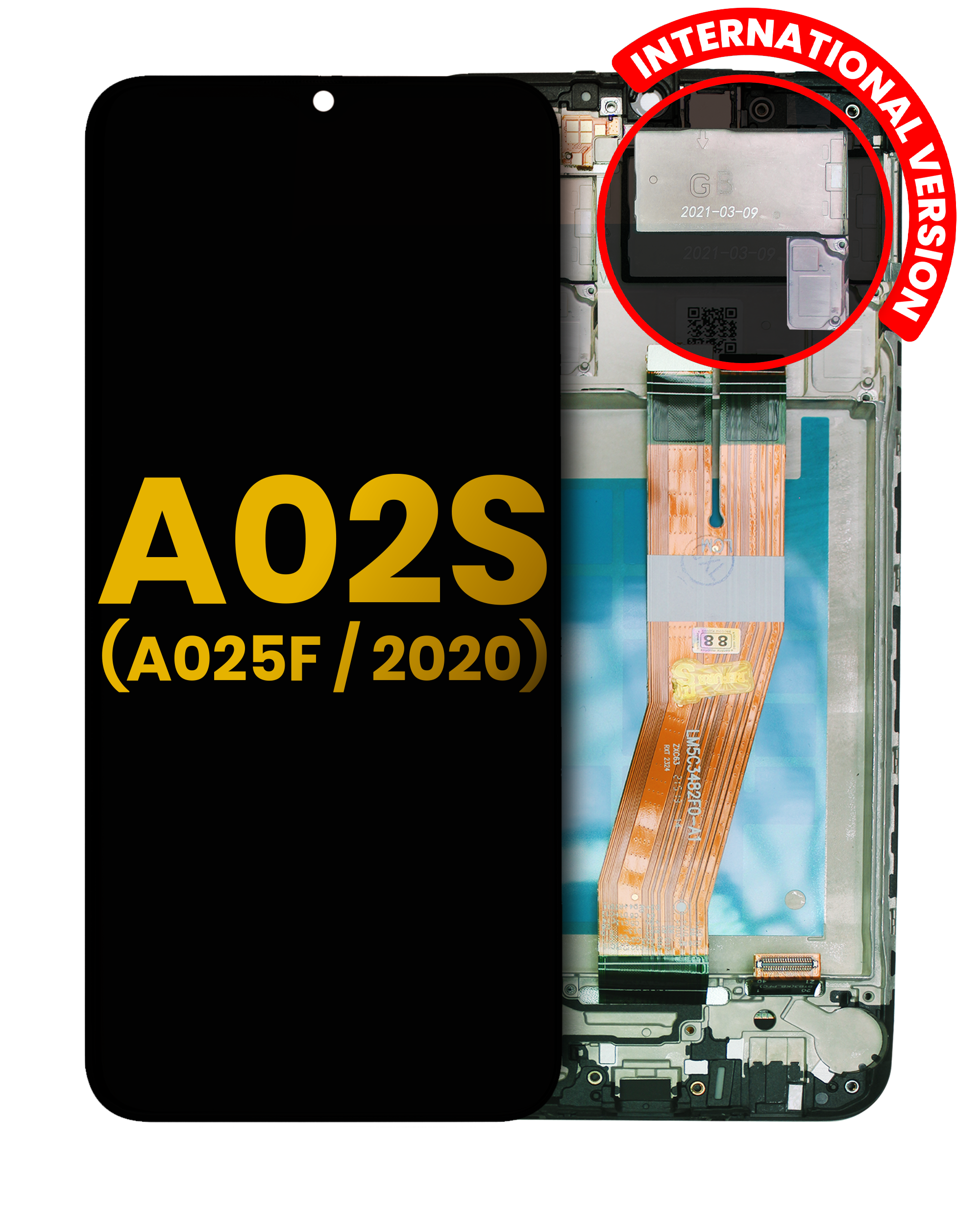 LCD Display mit Rahmen für Samsung Galaxy A02S (A025F / 2020) (International Version) (Service Pack) – Bild 2