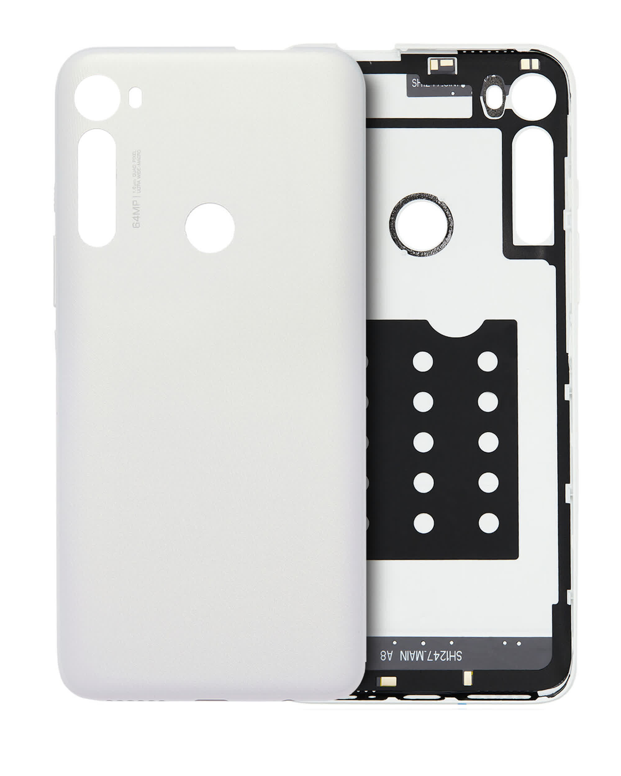Rückdeckelglas für Motorola One Fusion Plus (XT2067 / 2020) (Original) (Moonlight White)