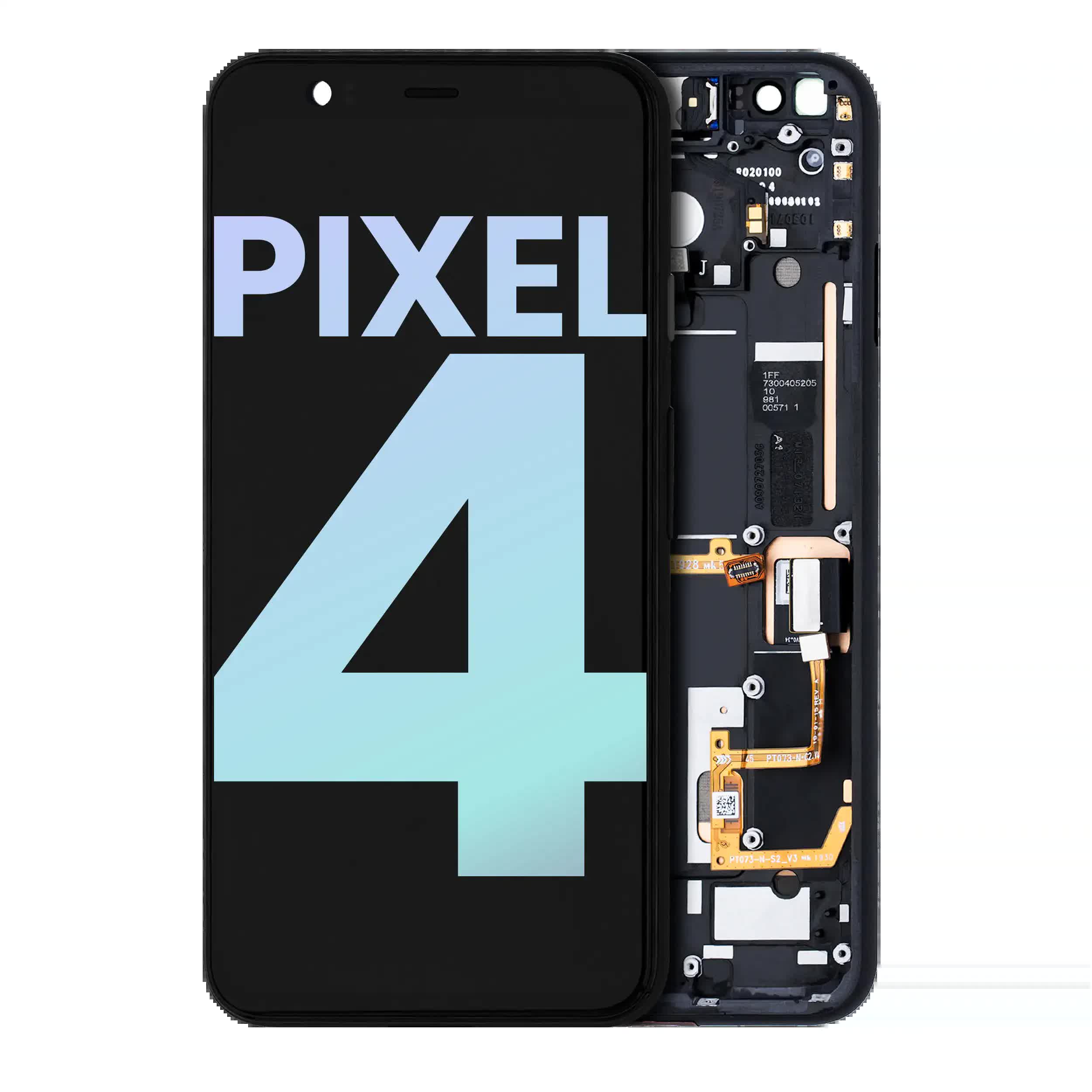 OLED Display mit Rahmen für Google Pixel 4 (Original) (Clearly White Powerbutton)