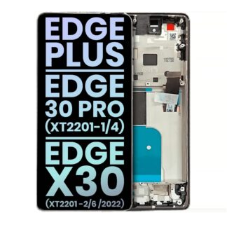 OLED Display mit Rahmen für Motorola Moto Edge Plus / Edge 30 Pro (XT2201-1/4) / Edge X30 5G (XT2201-2/6 /2021) (Original) (Stardust White)