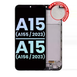 OLED Display mit Rahmen für Samsung Galaxy A15 4G (A155 / 2023) / A15 5G (A156 / 2023) (US & International) (Service Pack)