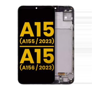 OLED Display mit Rahmen für Samsung Galaxy A15 4G (A155 / 2023) / A15 5G (A156 / 2023) (professionell aufgearbeitet)