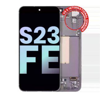 OLED Display mit Rahmen für Samsung Galaxy S23 FE 5G (US & International Version) (Service Pack) (Graphite)