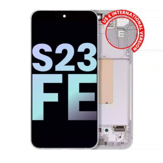 OLED Display mit Rahmen für Samsung Galaxy S23 FE 5G (US & International Version) (Service Pack) (Mint / Cream / Purple / Indigo / Tangerine)