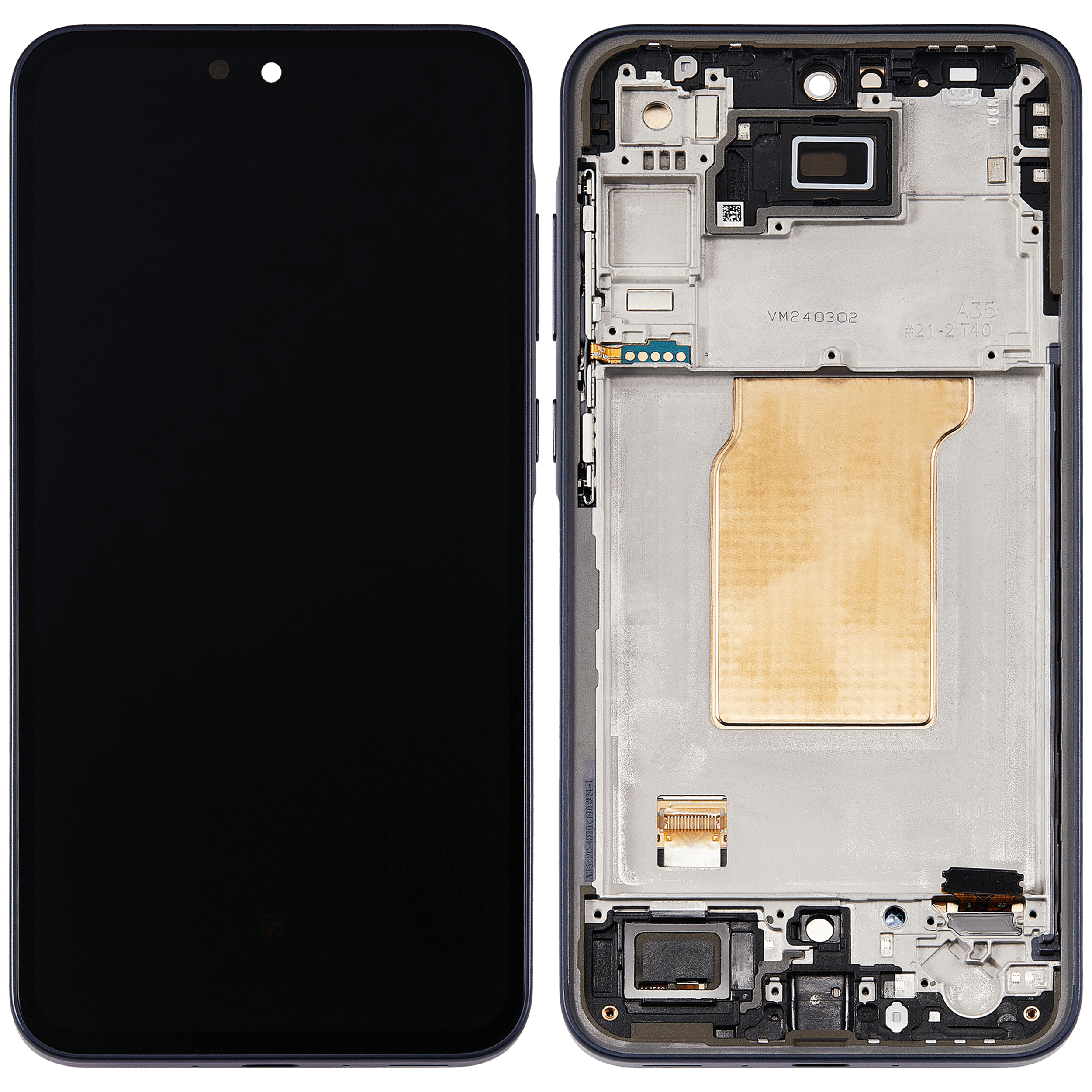 OLED Display mit Rahmen für Samsung Galaxy A35 5G (A356 / 2024) (professionell aufgearbeitet) (Navy) – Bild 2