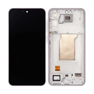 OLED Display mit Rahmen für Samsung Galaxy A35 5G (A356 / 2024) (professionell aufgearbeitet) (Lilac)