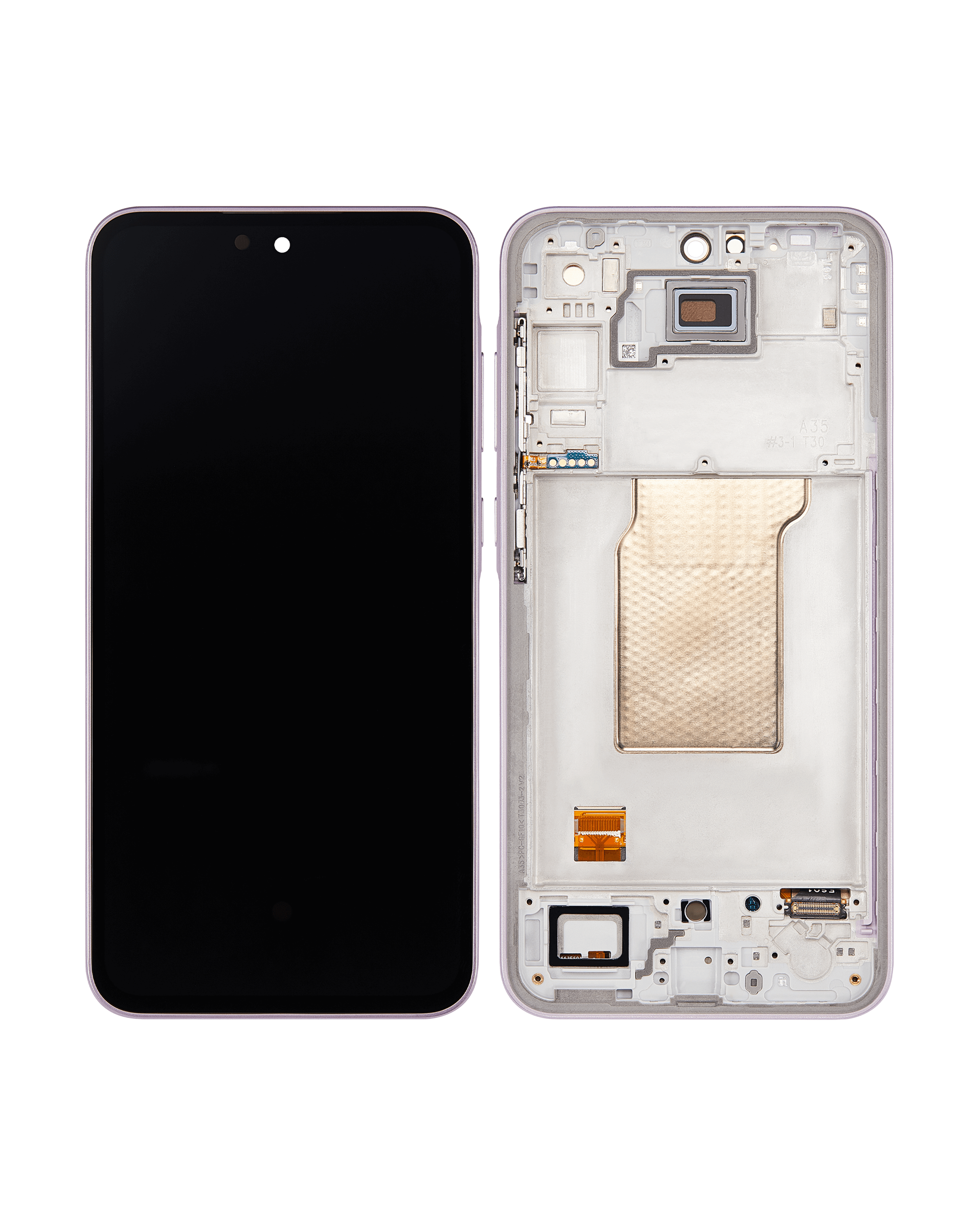 OLED Display mit Rahmen für Samsung Galaxy A35 5G (A356 / 2024) (professionell aufgearbeitet) (Lilac) – Bild 2