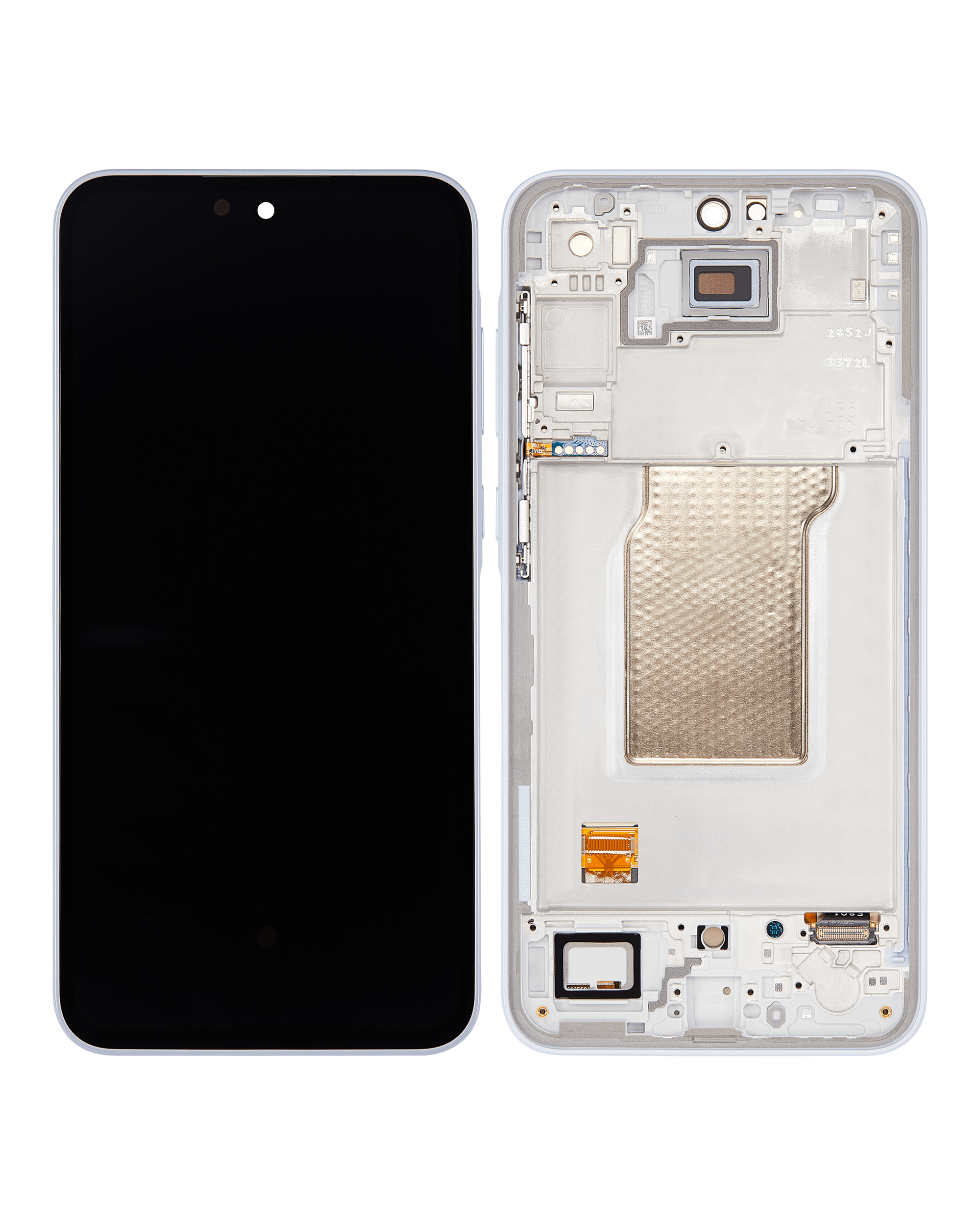 OLED Display mit Rahmen für Samsung Galaxy A35 5G (A356 / 2024) (professionell aufgearbeitet) (Iceblue) – Bild 4