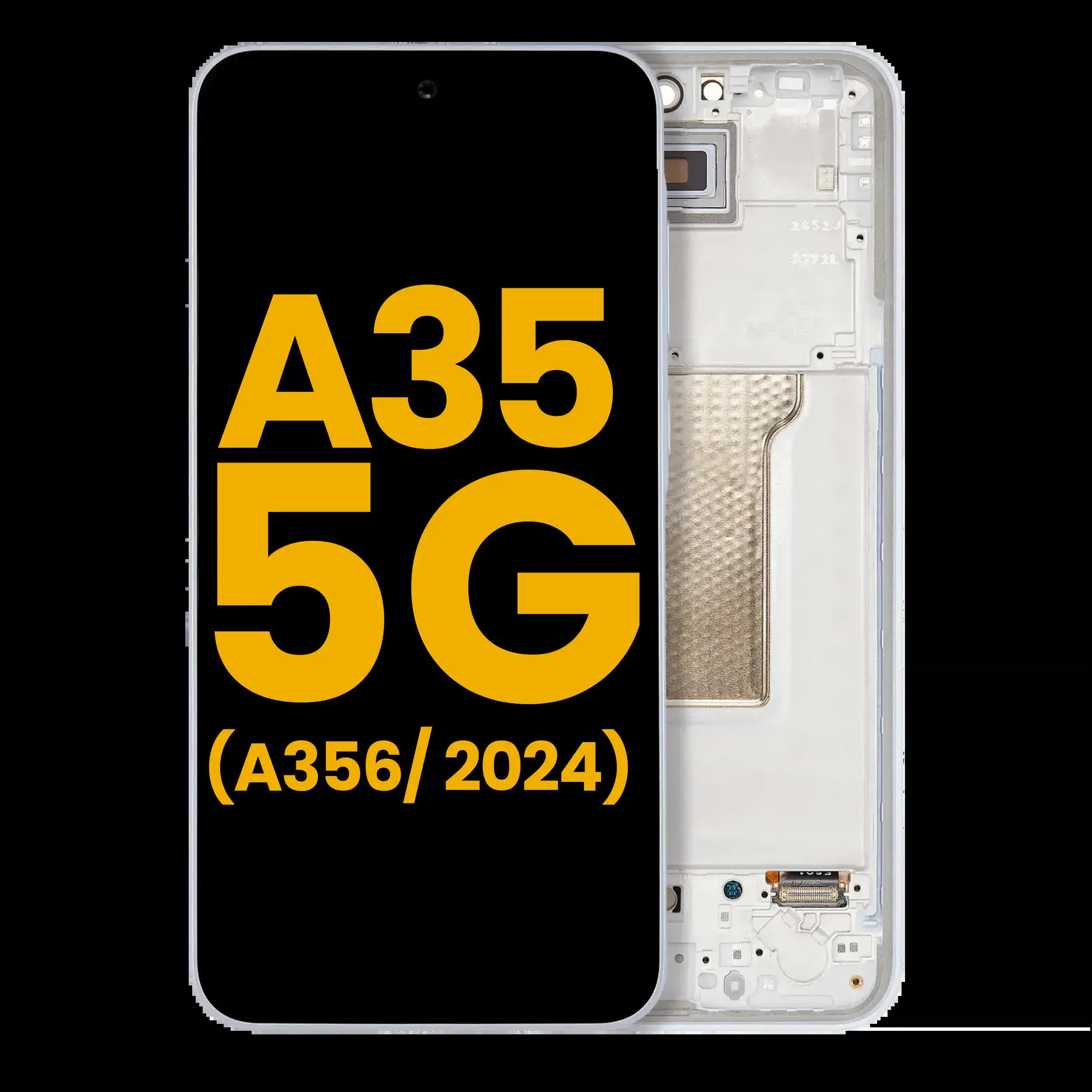OLED Display mit Rahmen für Samsung Galaxy A35 5G (A356 / 2024) (professionell aufgearbeitet) (Iceblue)