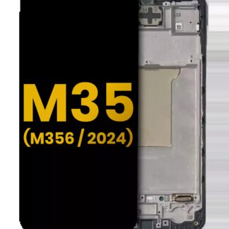 OLED Display mit Rahmen für Samsung Galaxy M35 (M356 / 2024) (professionell aufgearbeitet) (Black (Schwarz))