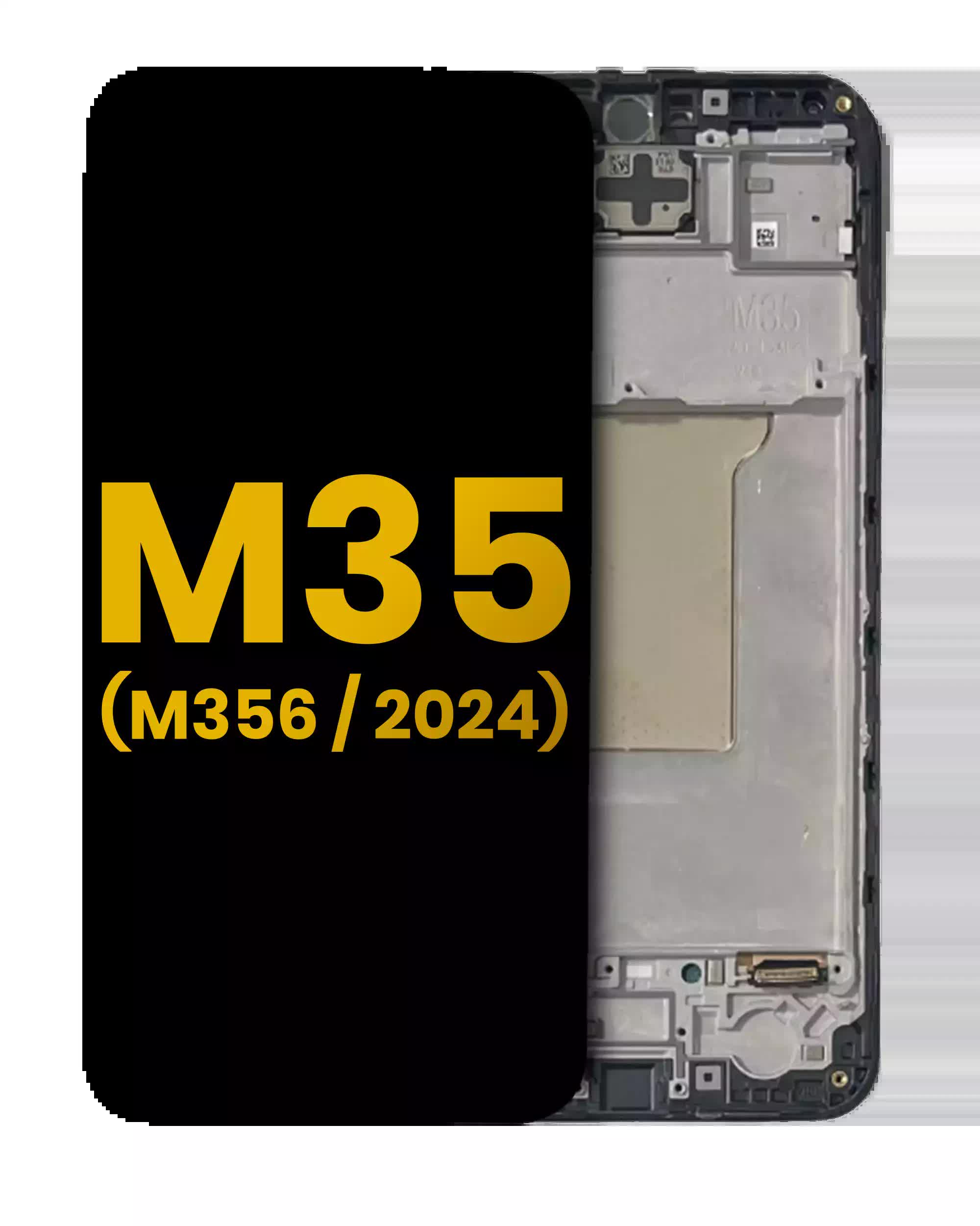 OLED Display mit Rahmen für Samsung Galaxy M35 (M356 / 2024) (professionell aufgearbeitet) (Black (Schwarz))