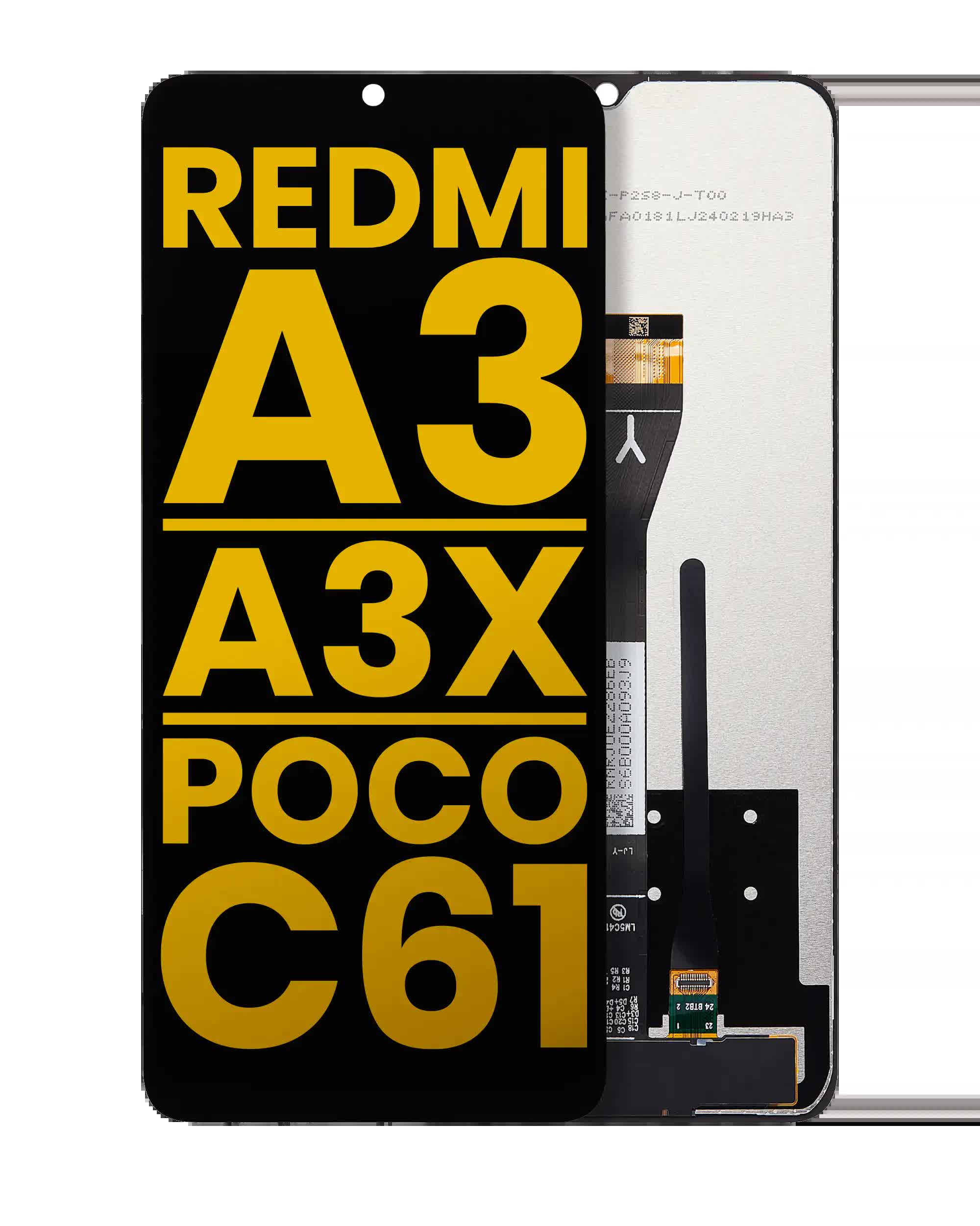LCD Display ohne Rahmen für Xiaomi Redmi A3 / A3x / Poco C61 (professionell aufgearbeitet)