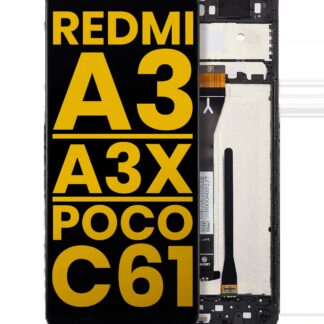 LCD Display mit Rahmen für Xiaomi Redmi A3 / A3x / Poco C61 (professionell aufgearbeitet)