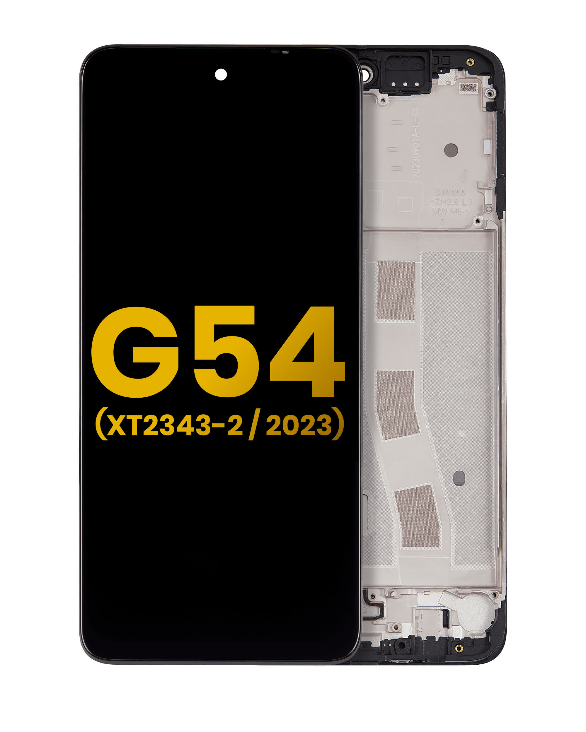 LCD Display mit Rahmen für Moto G54 (XT2343 / 2023) (professionell aufgearbeitet)