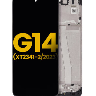 LCD Display mit Rahmen für Motorola Moto G14 (XT2341 / 2023) (professionell aufgearbeitet)
